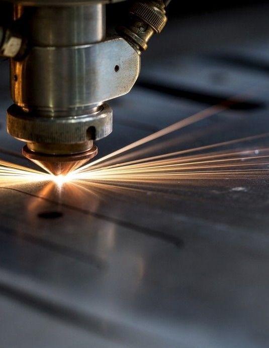 Industrial fibre laser machine in operation for precision fabrication