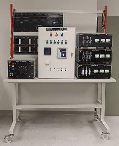 Business owner or facilities manager reviewing energy data on a wall-mounted display panel in a well-lit commercial environment